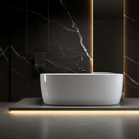 WANNA WOLNOSTOJĄCA PRZYŚCIENNA NORA 526C BIAŁA PRZELEW CHROM